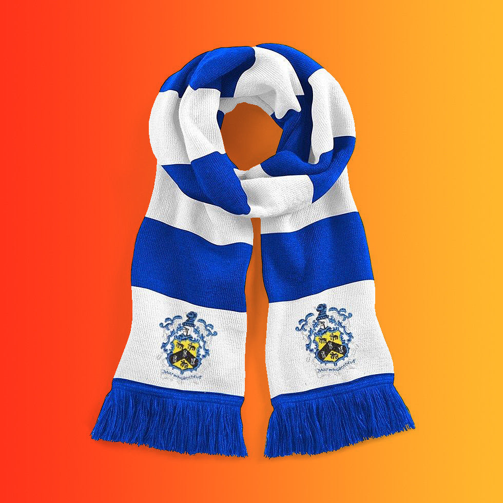 Retro Huddersfield Bar Scarf with Embroidered Badge
