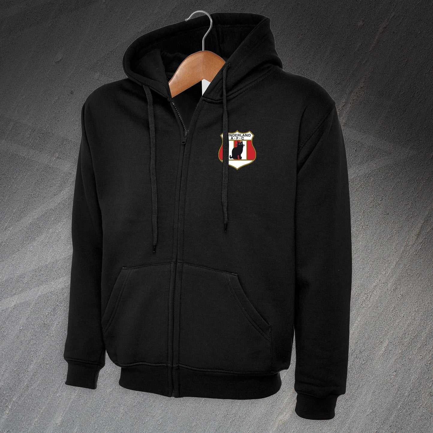 Retro Sunderland 1898 Embroiderd Full Zip Hoodie