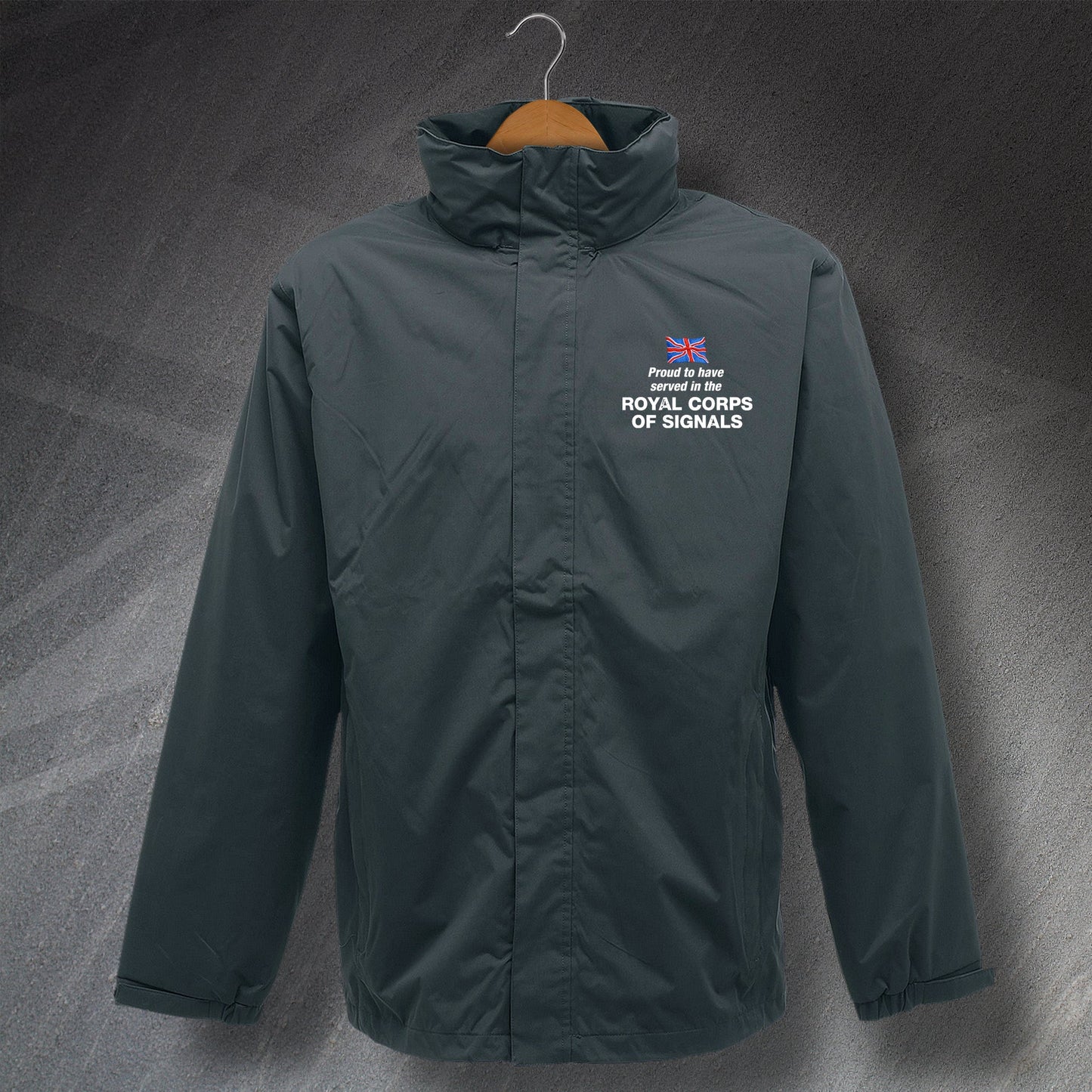 Royal Corps of Signals Jacket Embroidered Waterproof Proud to Have Served