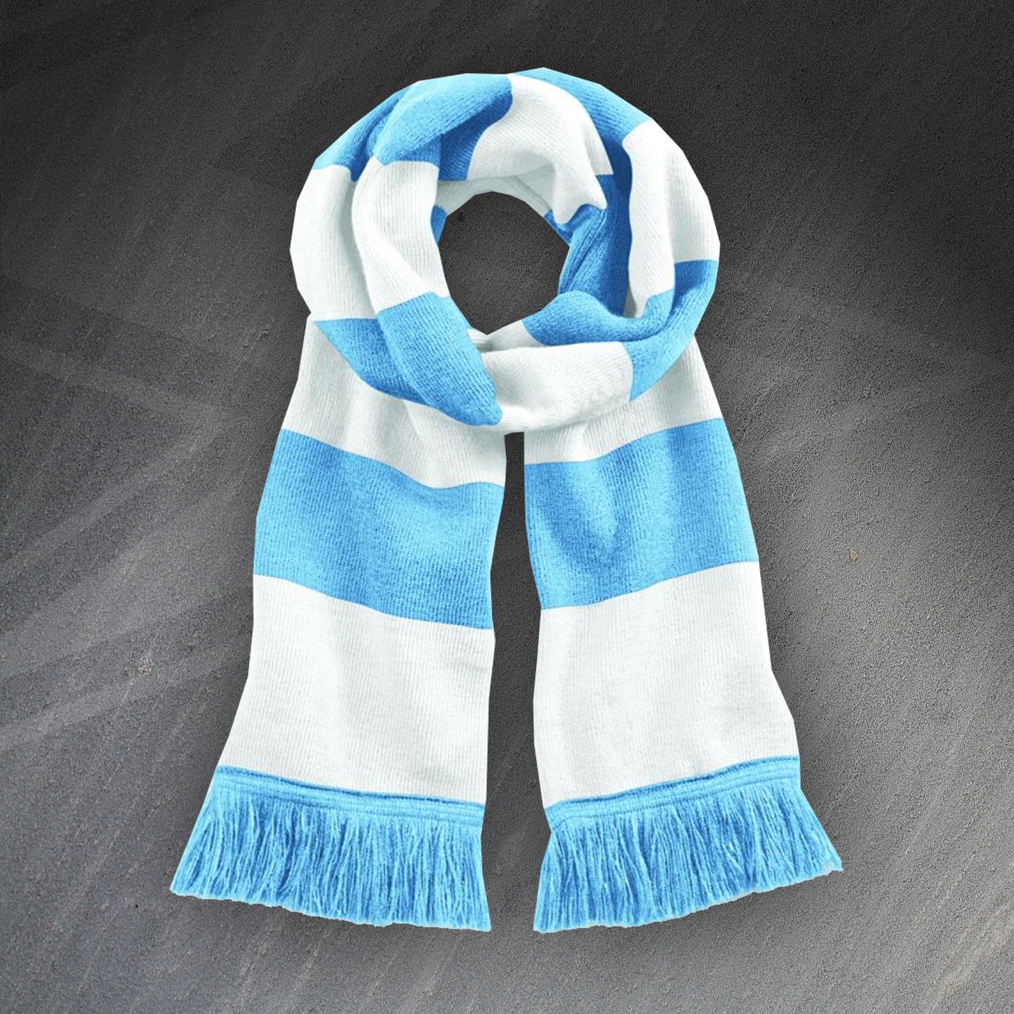 Sky Blue White Bar Scarf