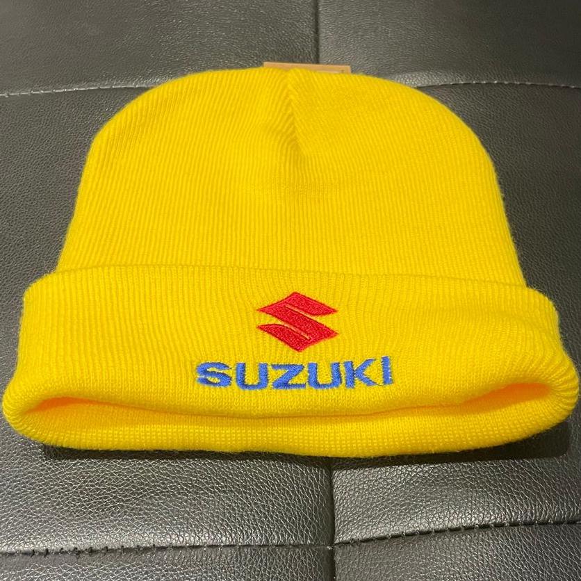 Suzuki Embroidered Beanie Hat - Yellow