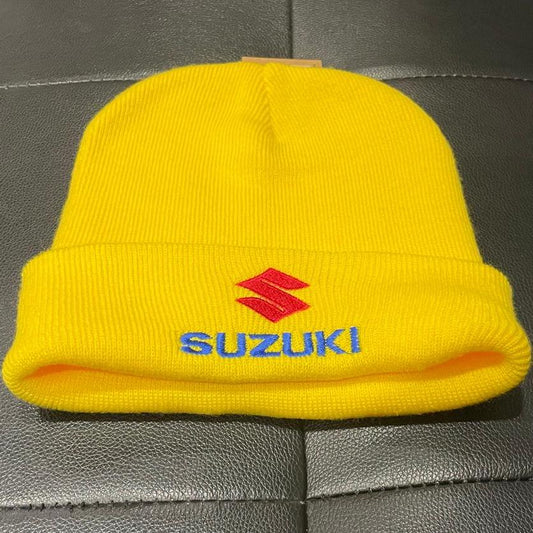 Suzuki Embroidered Beanie Hat - Yellow