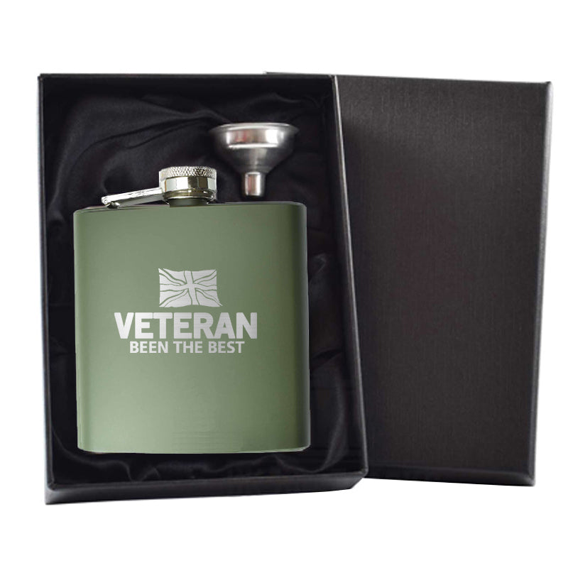 Veteran Been The Best Engraved 6oz Hip Flask