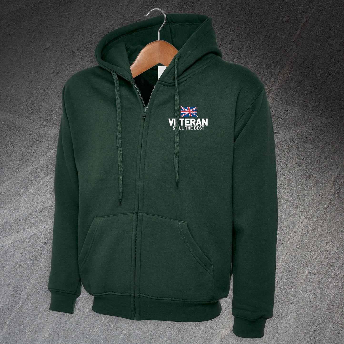 Veteran Still The Best Embroiderd Full Zip Hoodie