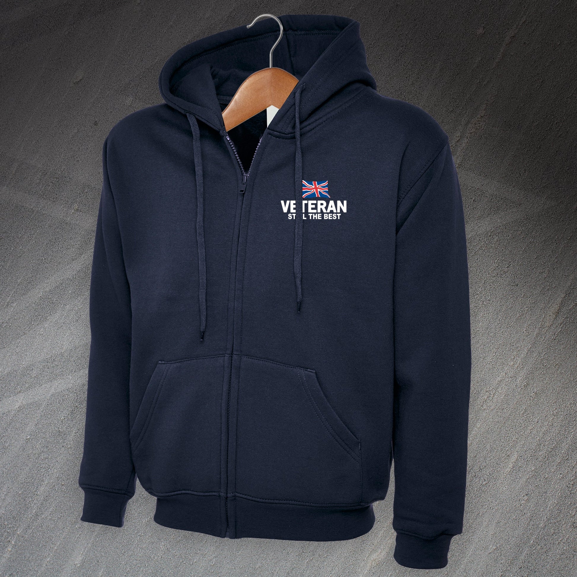 Veteran Still The Best Embroiderd Full Zip Hoodie