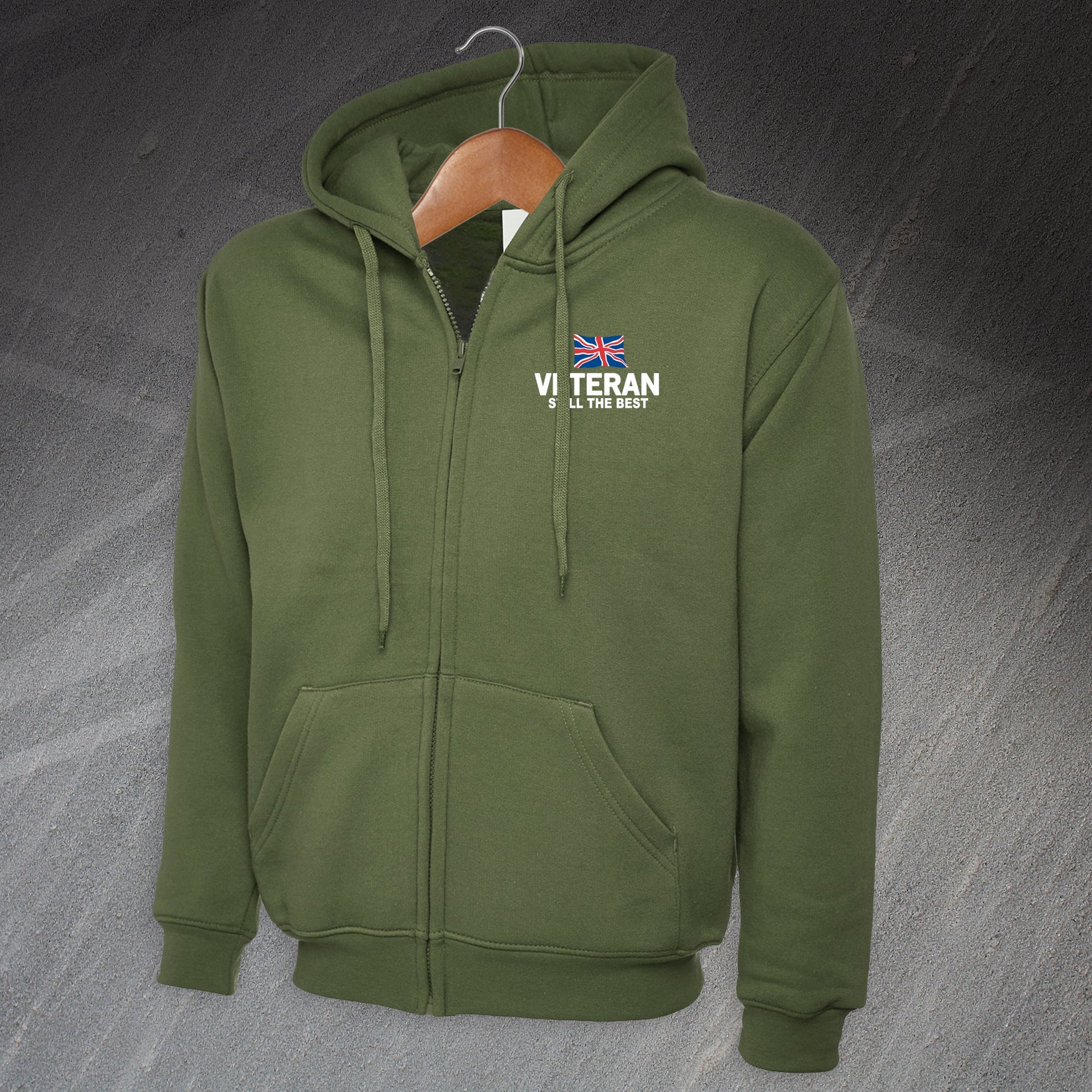 Veteran Still The Best Embroiderd Full Zip Hoodie