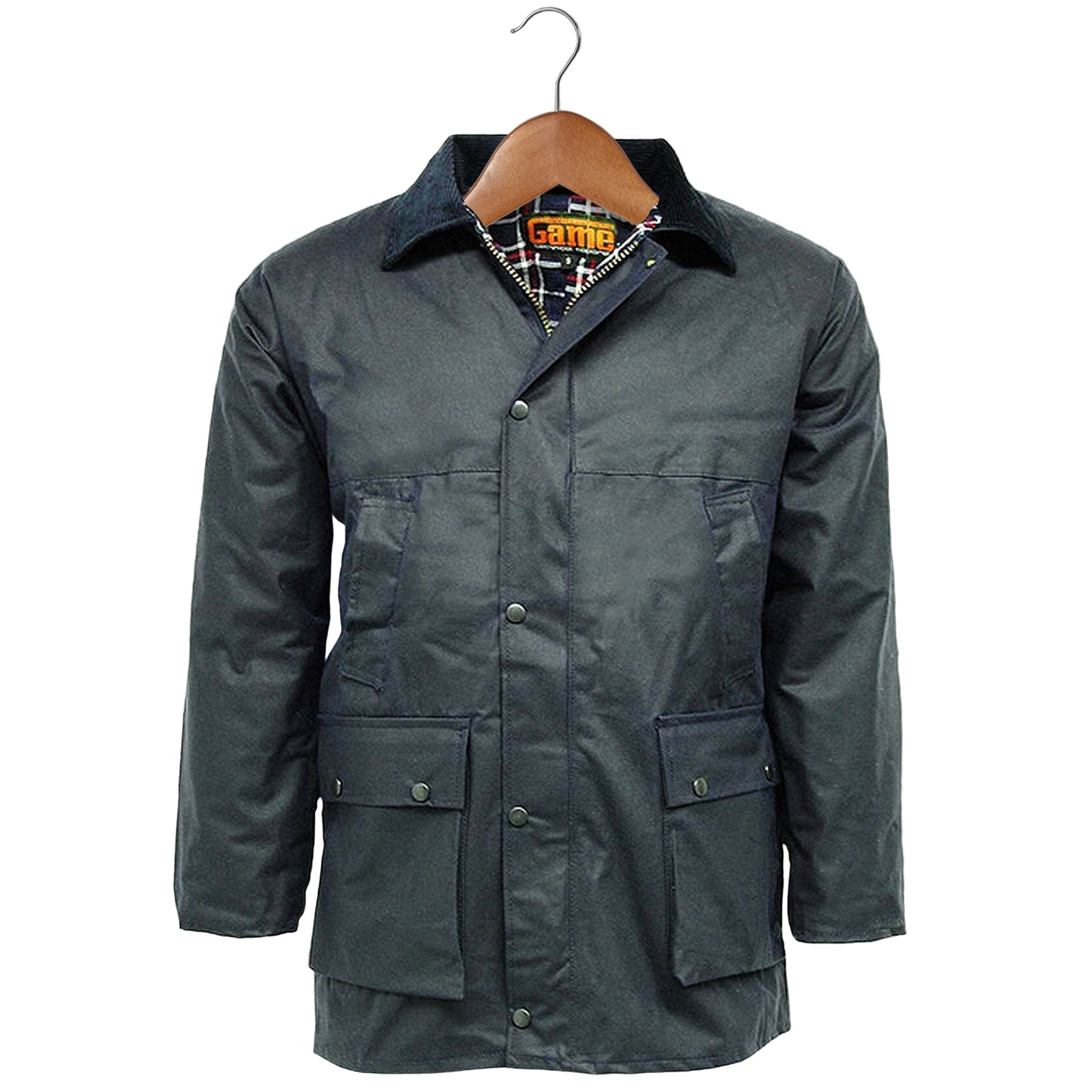 Navy Wax Jacket Mens