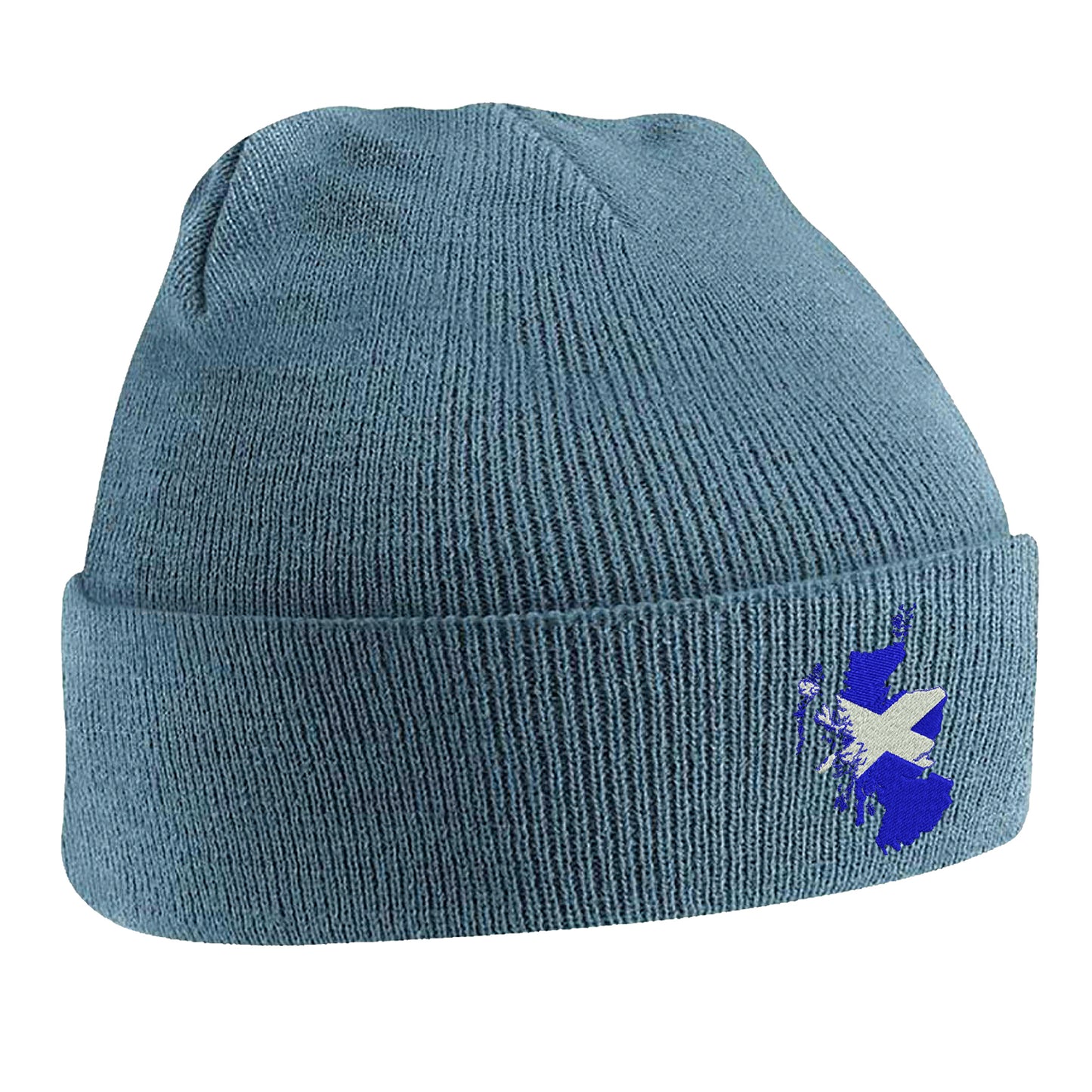 Scotland Flag Map Embroidered Beanie Hat