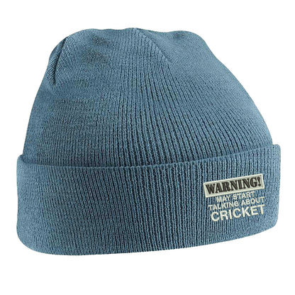 Warning May Start Talking About Cricket Beanie Hat