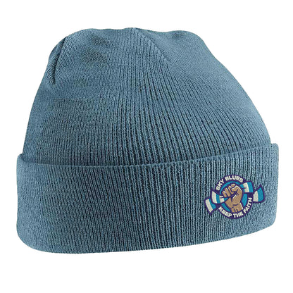 Sky Blues Keep The Faith Embroidered Beanie Hat