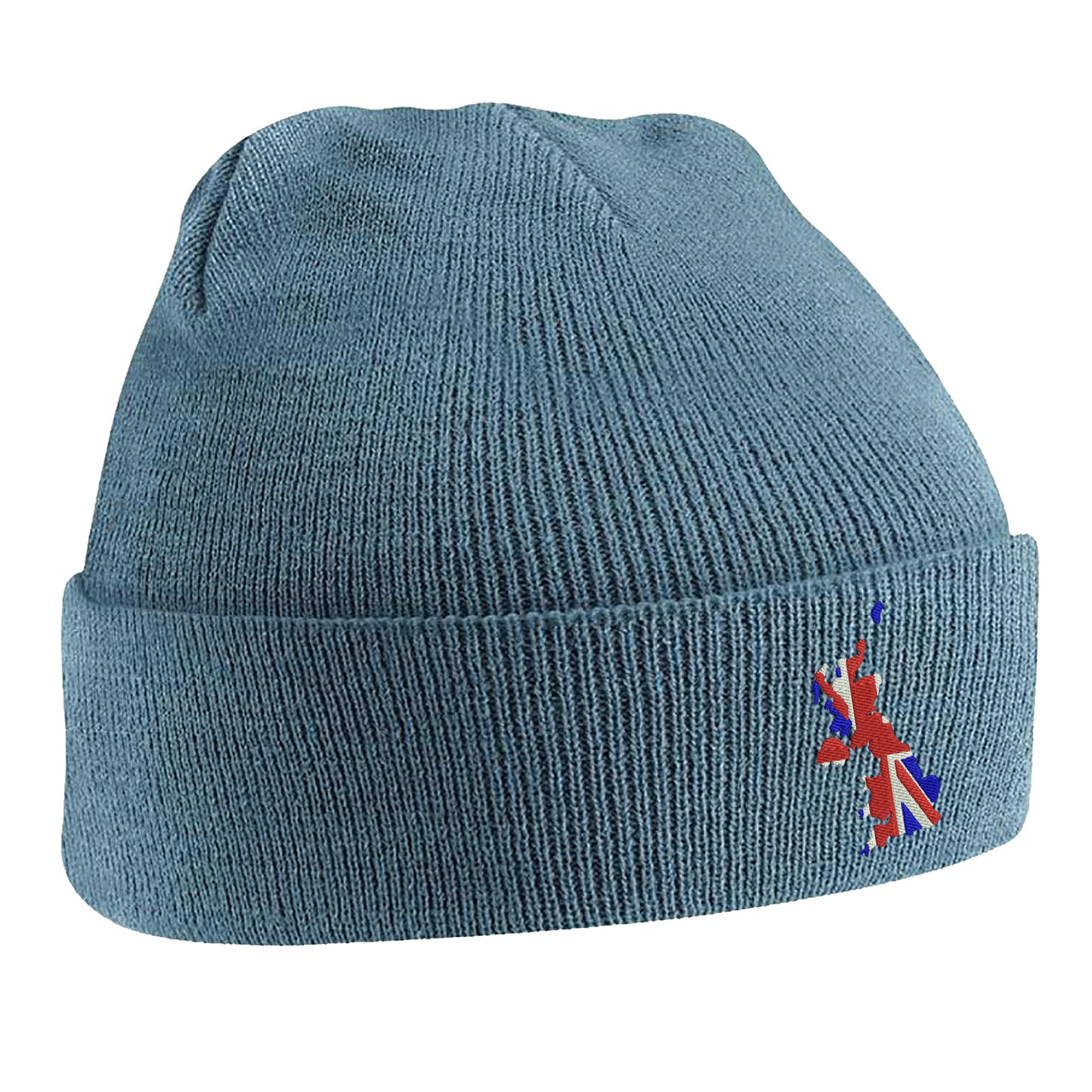 United Kingdom Flag Map Embroidered Beanie Hat