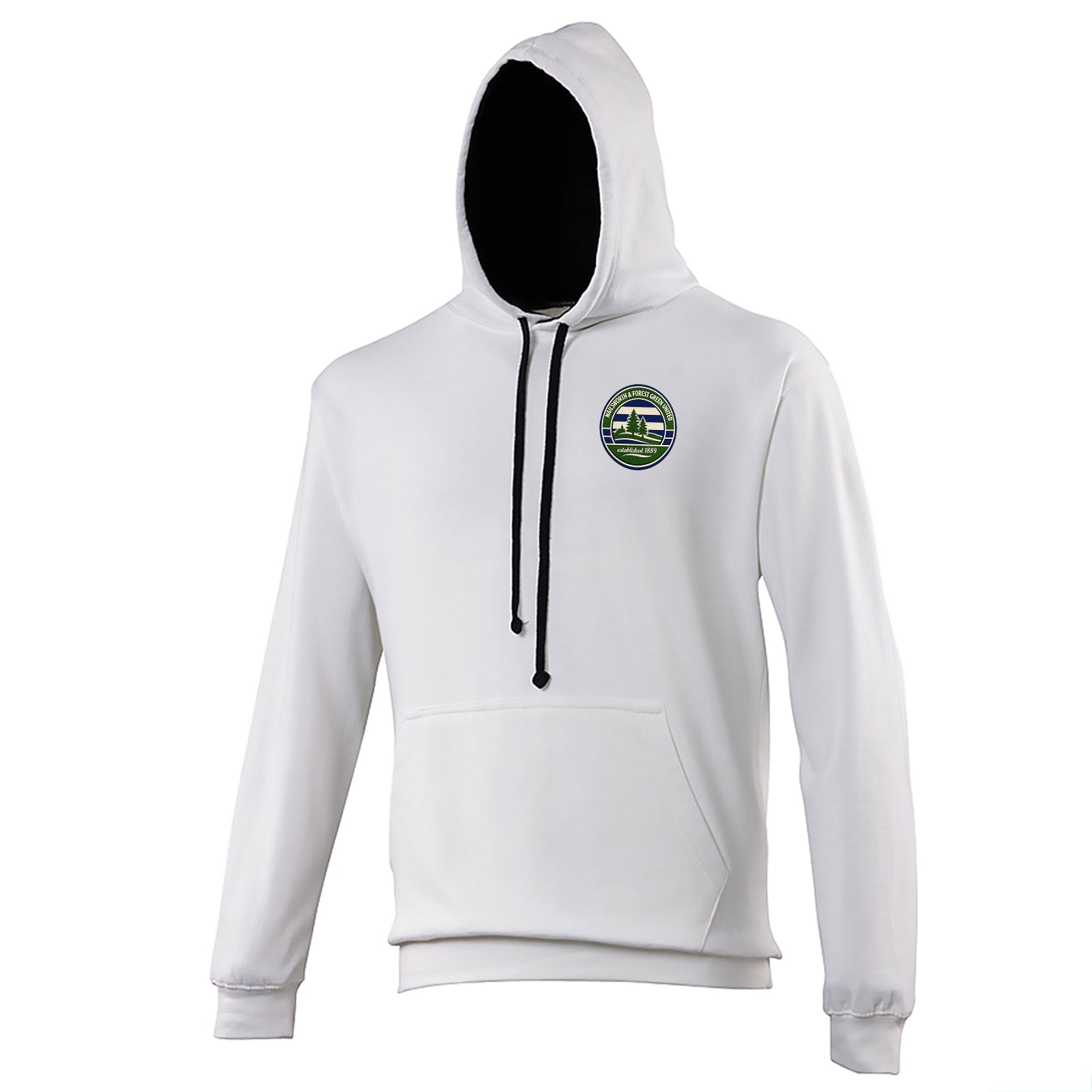 Retro Forest Green Rovers Contrast Hoodie