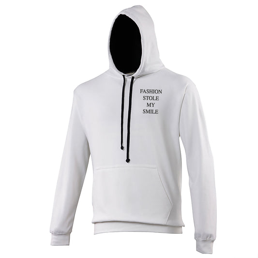 Fashion Stole My Smile Contrast Hoodie