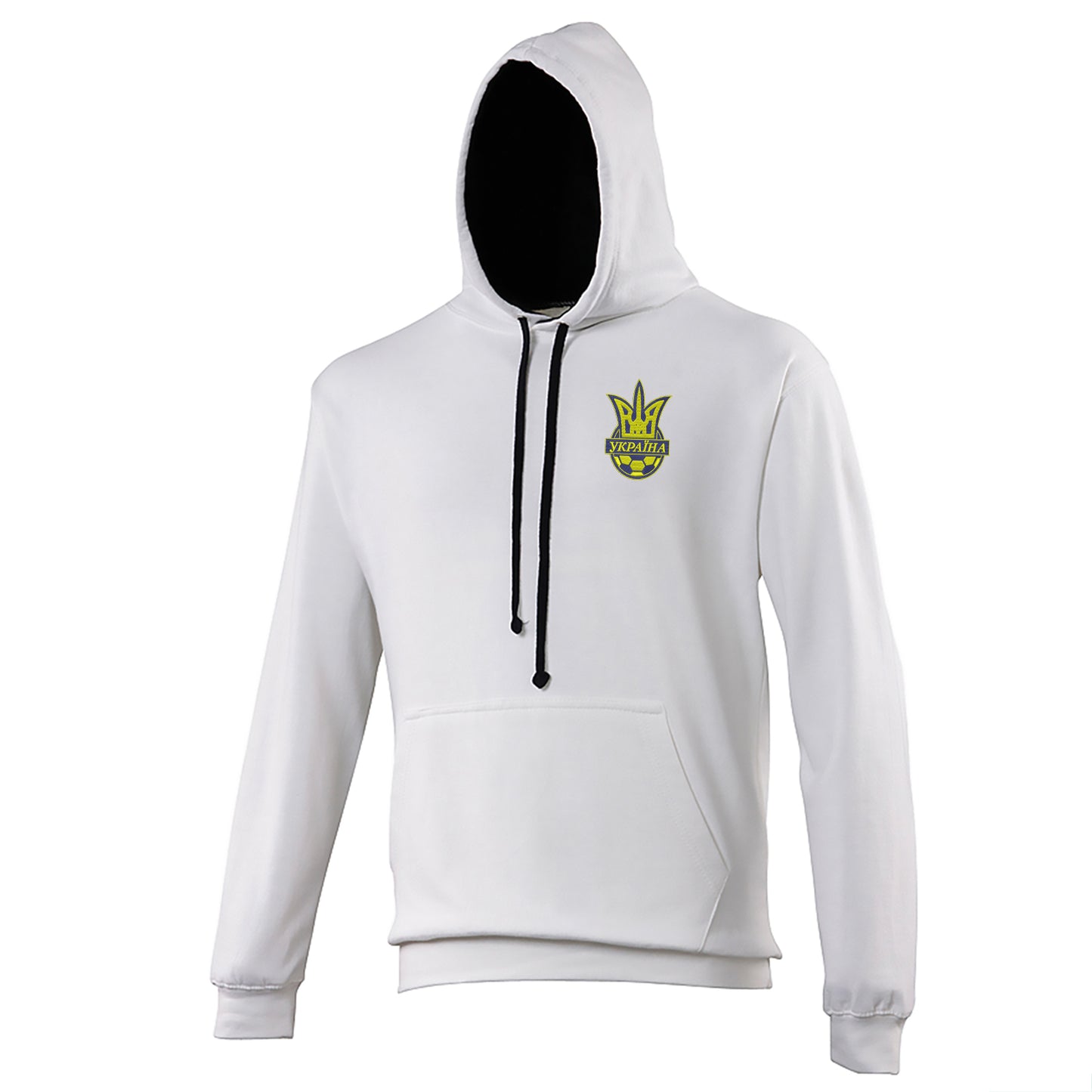 Old School Ukraine National Football Contrast Hoodie