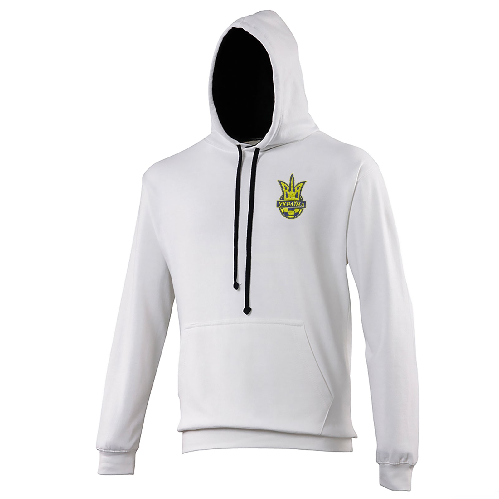 Old School Ukraine National Football Contrast Hoodie