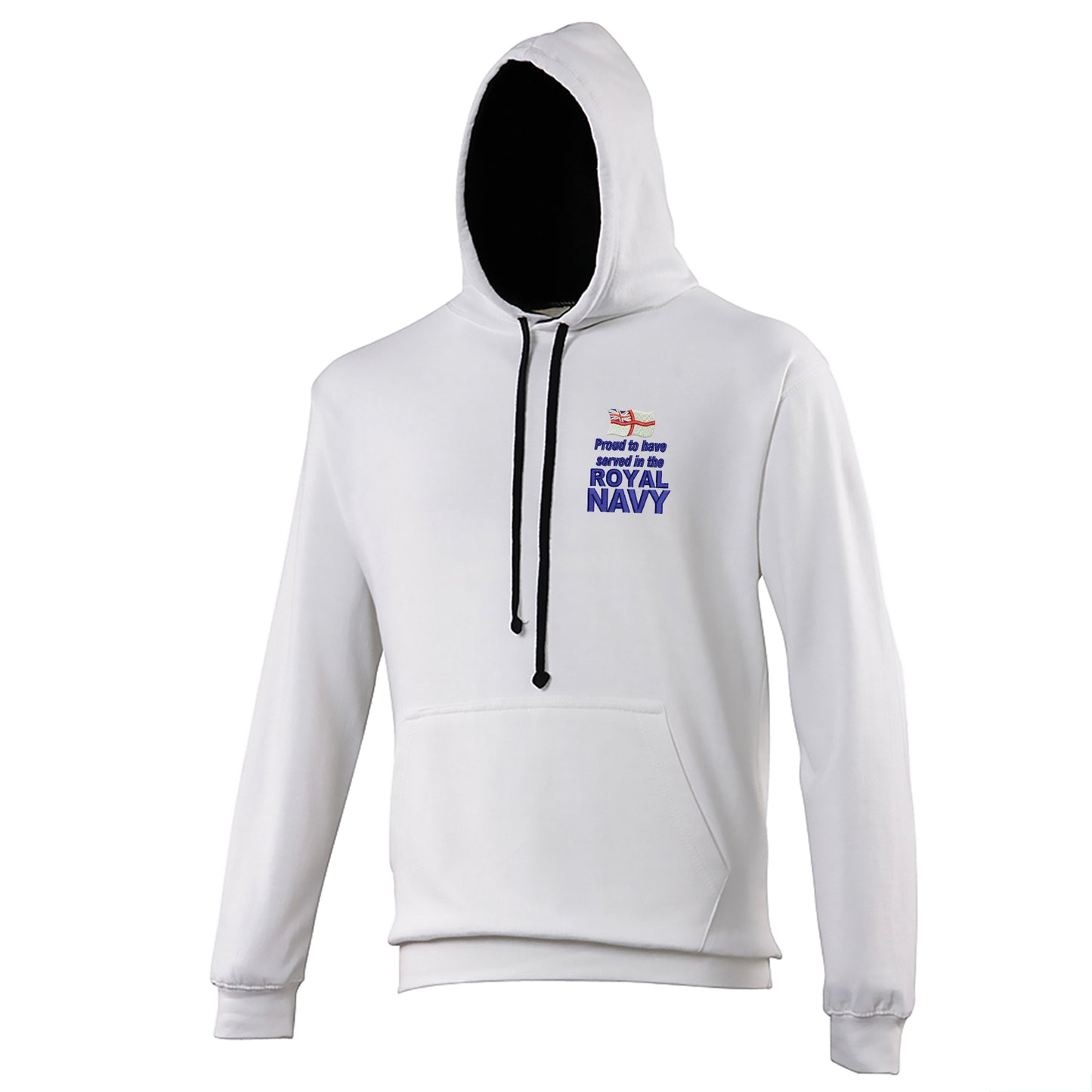 Proud to Have Served in The Royal Navy Embroidered Contrast Hoodie