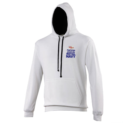 Proud to Have Served in The Royal Navy Embroidered Contrast Hoodie