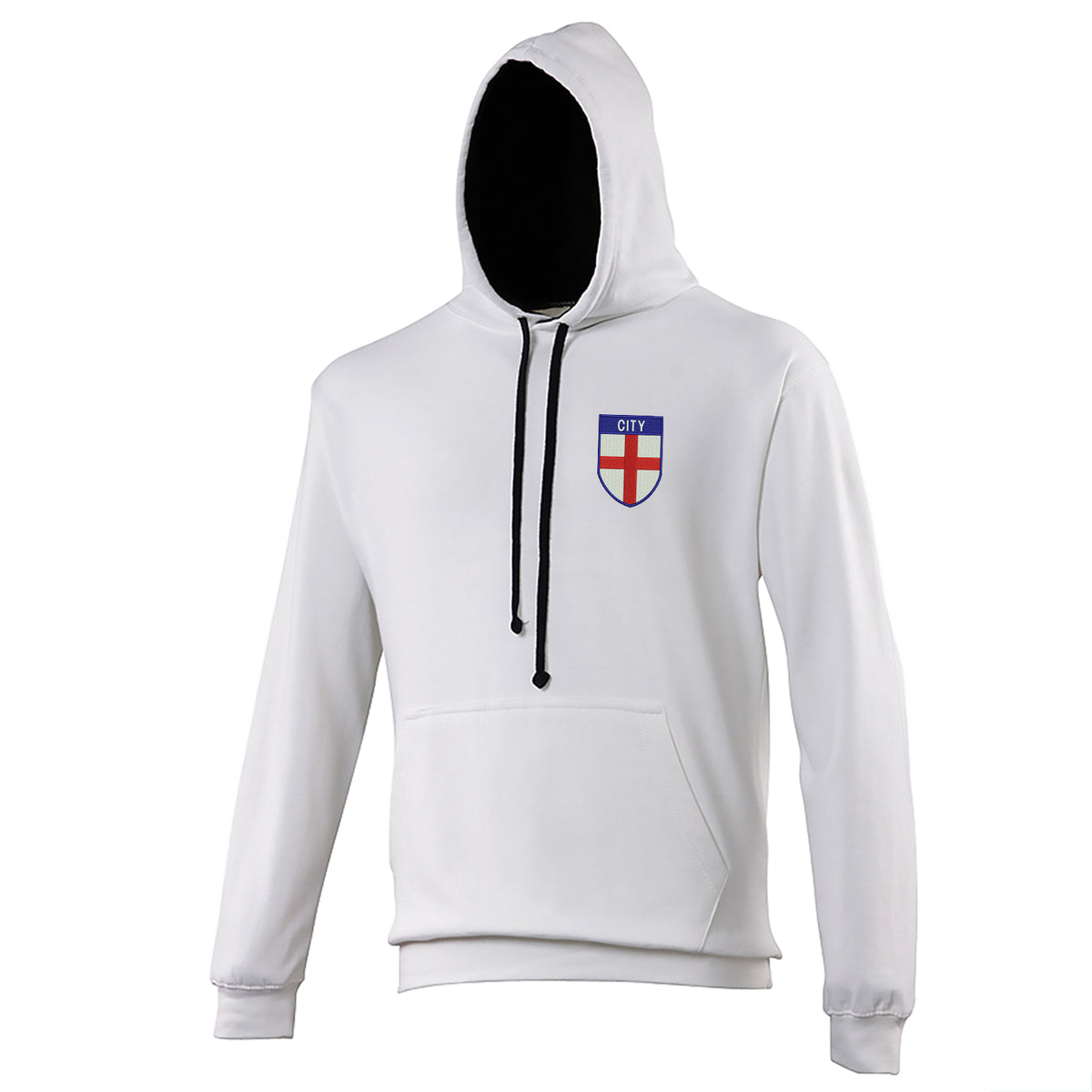 City Flag of England Shield Contrast Hoodie