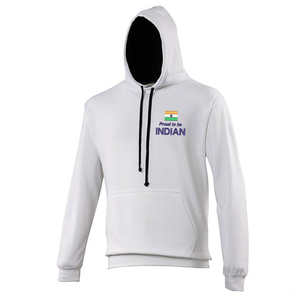 Proud to be Indian Embroidered Contrast Hoodie