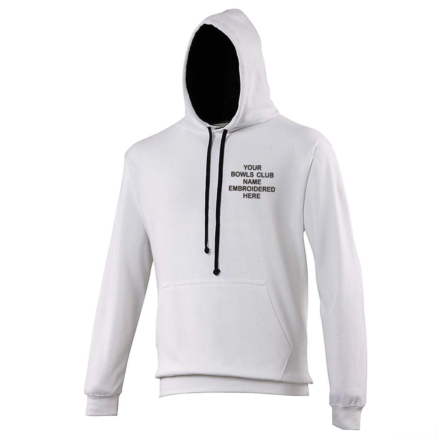 Personalised Bowls Club Embroidered Contrast Hoodie