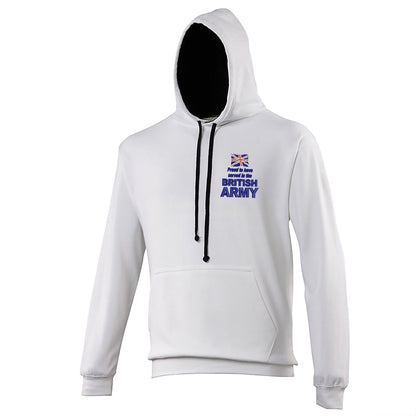 Proud to Have Served in The British Army Embroidered Contrast Hoodie