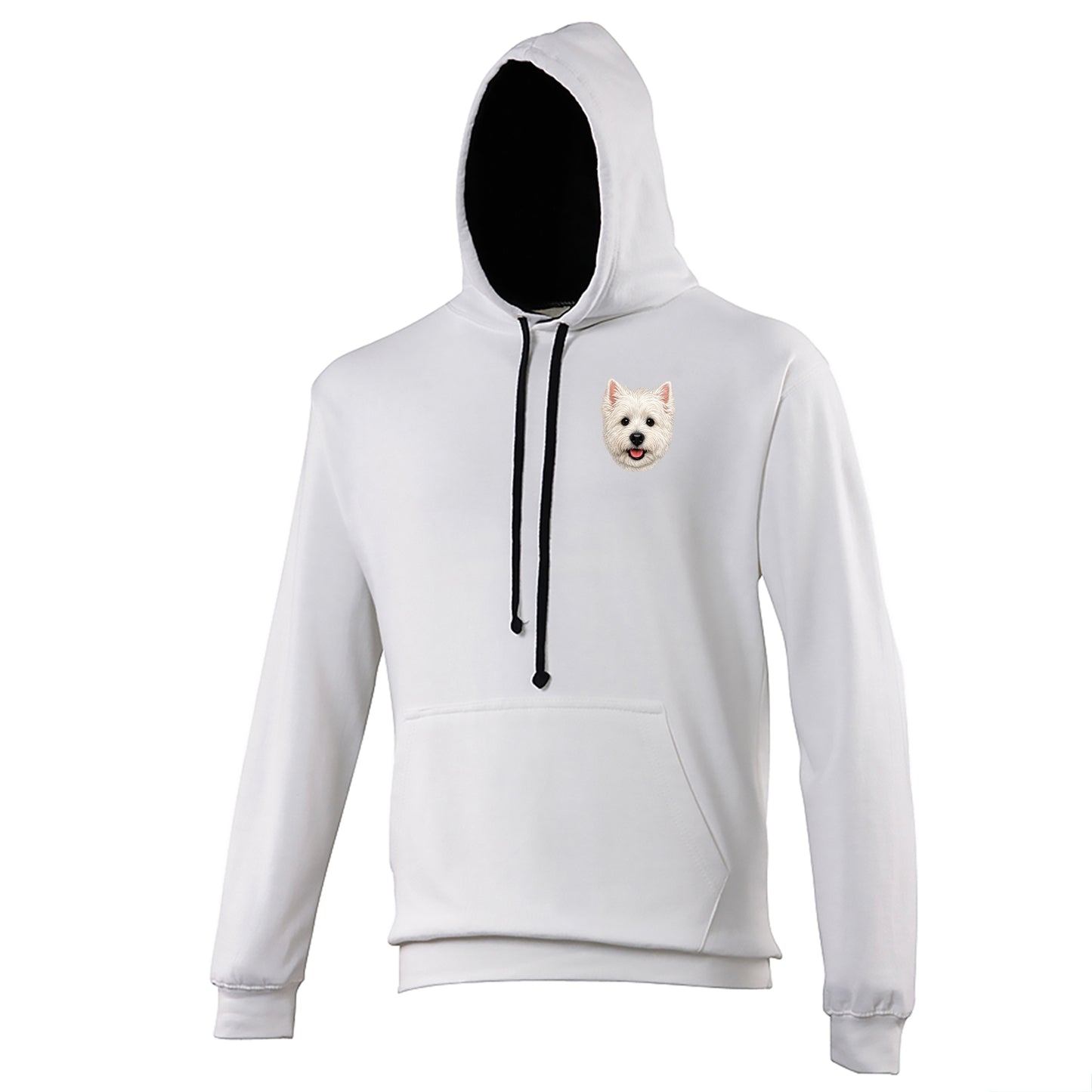Westie Dog Face Contrast Hoodie