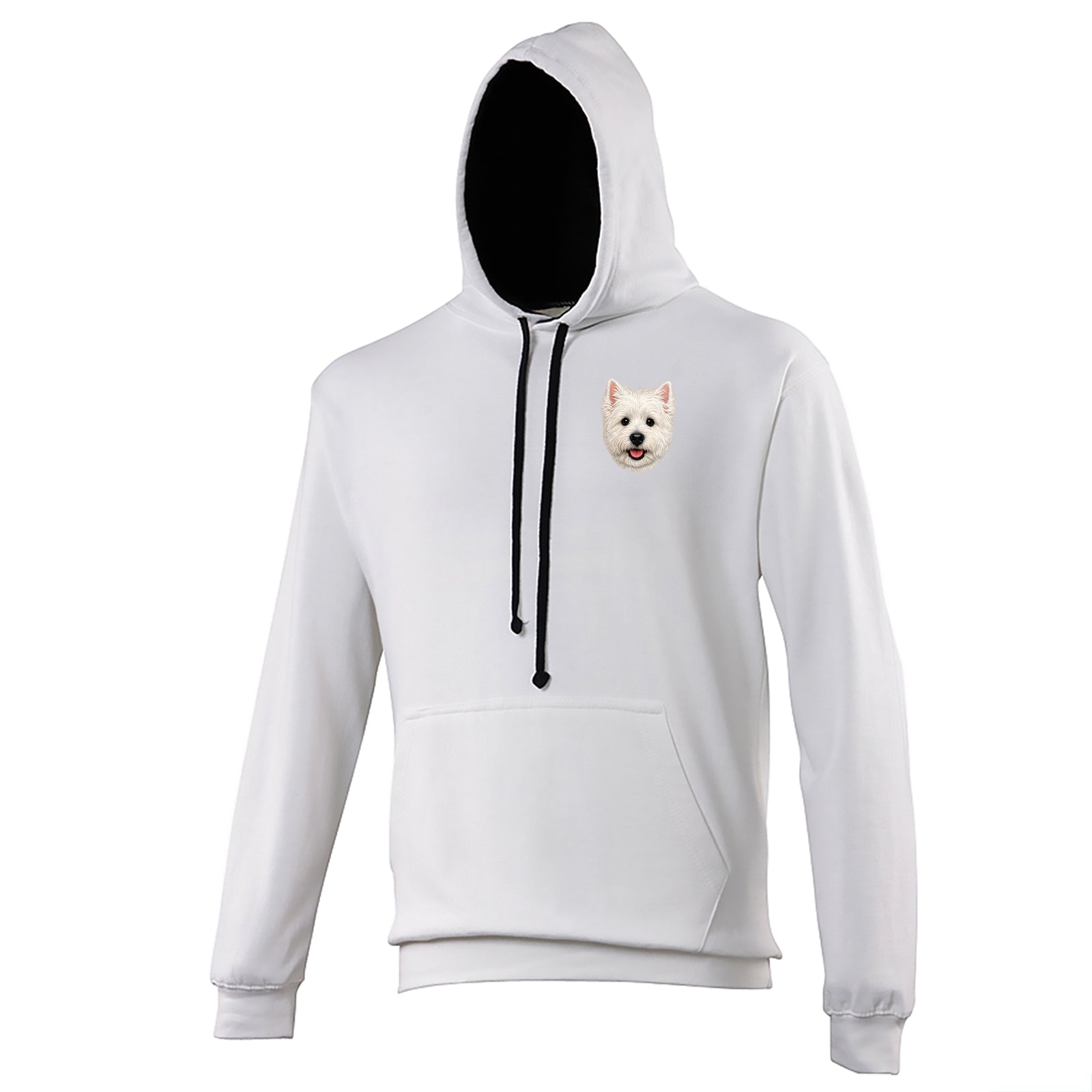 Westie Dog Face Contrast Hoodie