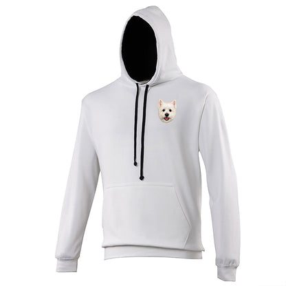 Westie Dog Face Contrast Hoodie