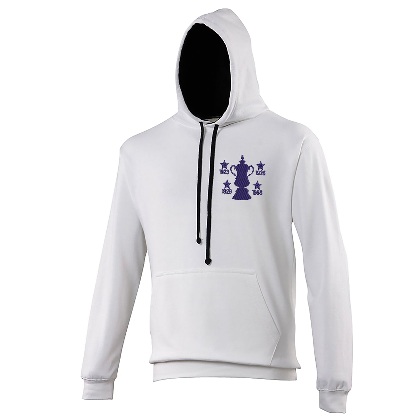 Retro Bolton Four Time Cup Winners Contrast Hoodie