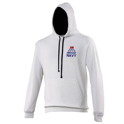 Proud to Serve in The Merchant Navy Embroidered Contrast Hoodie