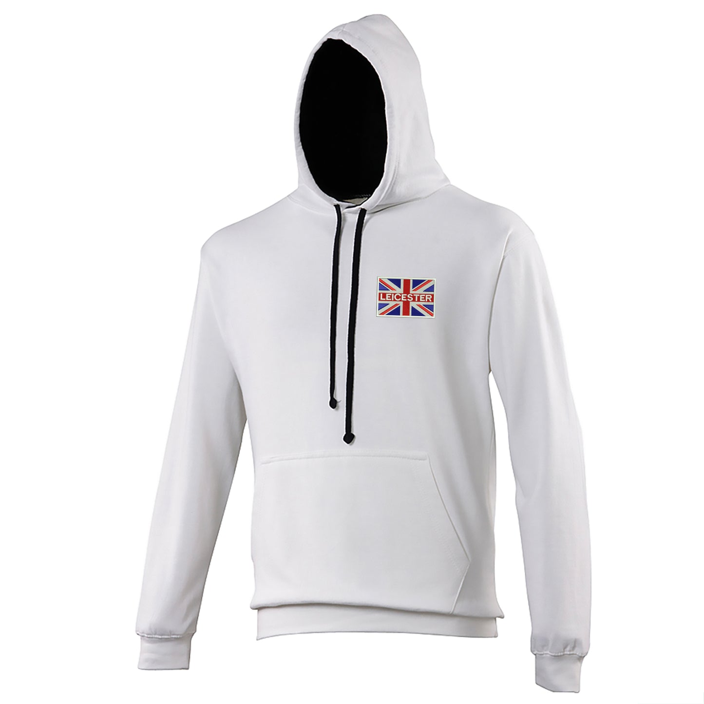 Leicester Coloured Union Jack Embroidered Contrast Hoodie