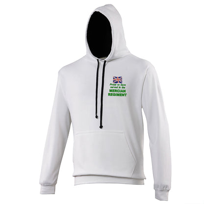 Proud to Have Served in The Mercian Regiment Embroidered Contrast Hoodie