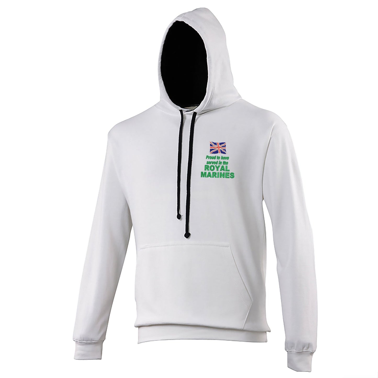 Proud to Have Served in The Royal Marines Embroidered Contrast Hoodie