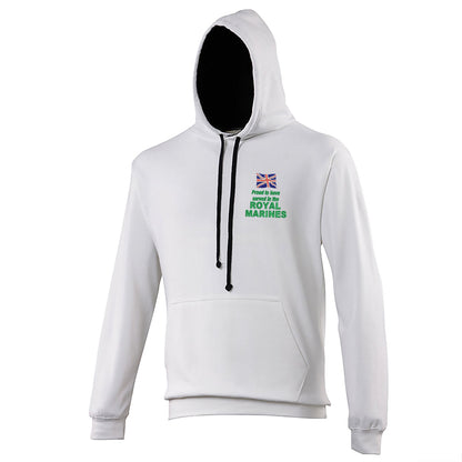 Proud to Have Served in The Royal Marines Embroidered Contrast Hoodie