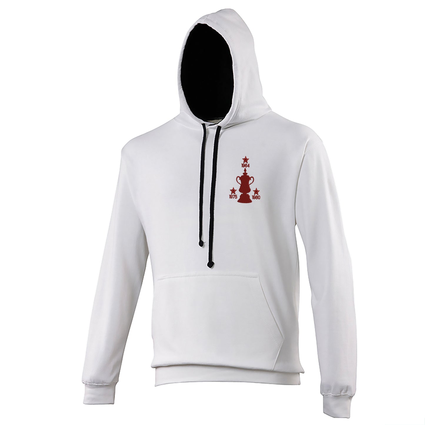 Retro West Ham Three Time Cup Winners Embroidered Contrast Hoodie