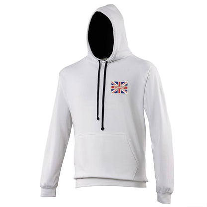 Pompey Coloured Union Jack  Embroidered Contrast Hoodie