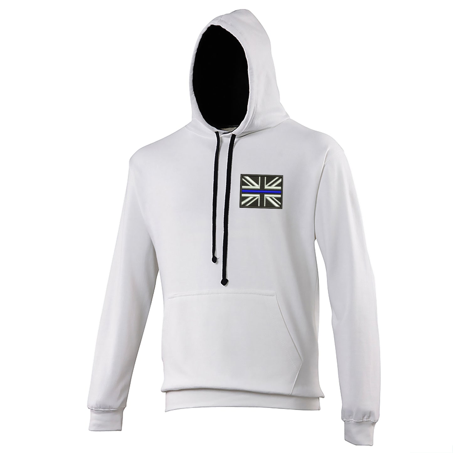 Thin Blue Line Union Jack Embroidered Contrast Hoodie