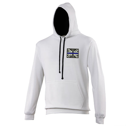Thin Blue Line Union Jack Embroidered Contrast Hoodie