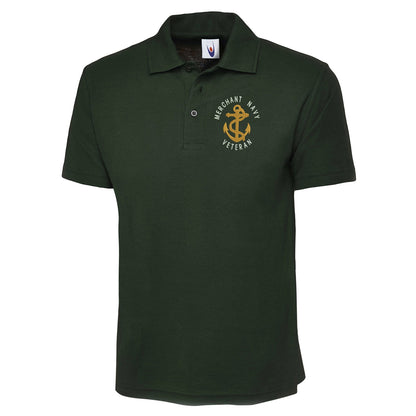 Merchant Navy Veteran Anchor Embroidered Classic Polo Shirt
