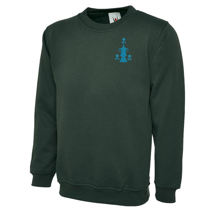 Retro West Ham Three Time Cup Winners Embroidered Classic Sweatshirt