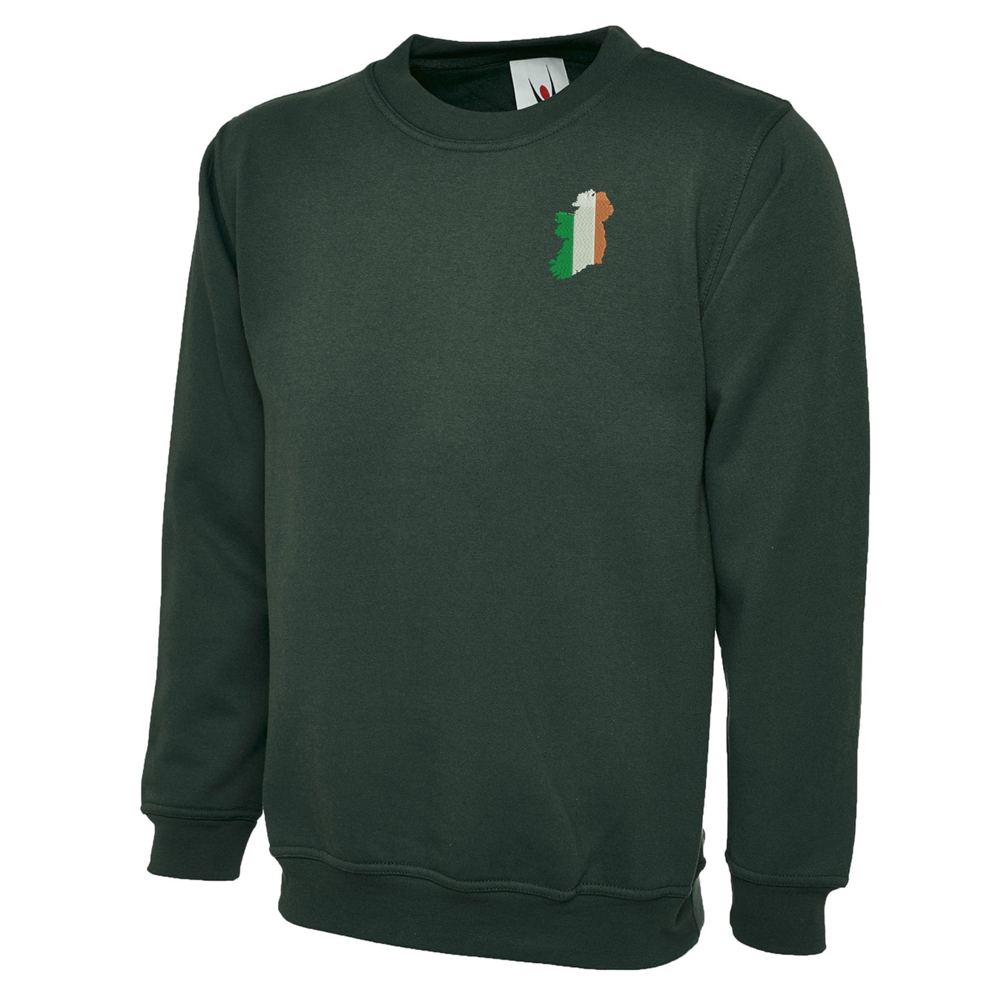 Ireland Flag Map Embroidered Classic Sweatshirt