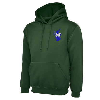 Scotland Flag Map Embroidered Hoodie