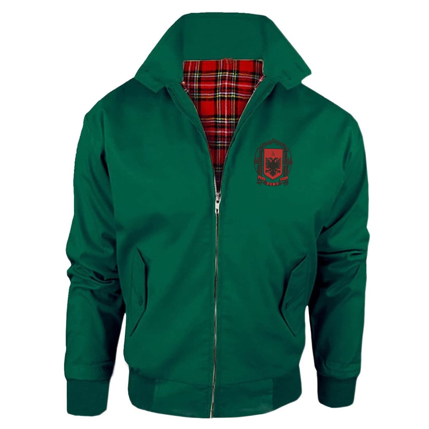 Retro Albania 1935 Embroidered Classic Harrington Jacket