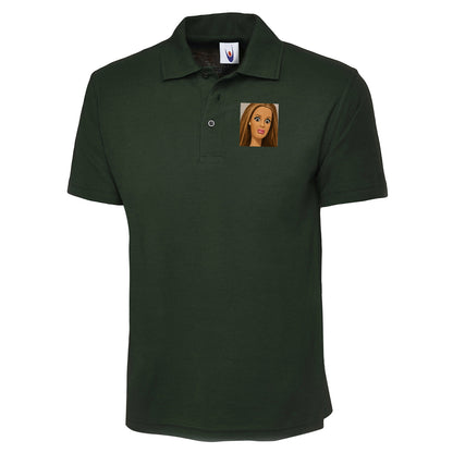 Funny Distressed Doll Face Meme Polo Shirt