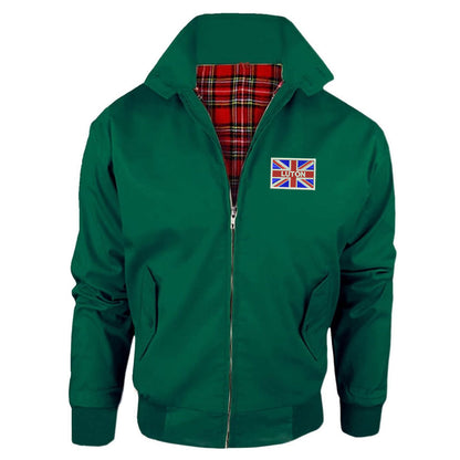 Luton Coloured Union Jack Embroidered Classic Harrington Jacket