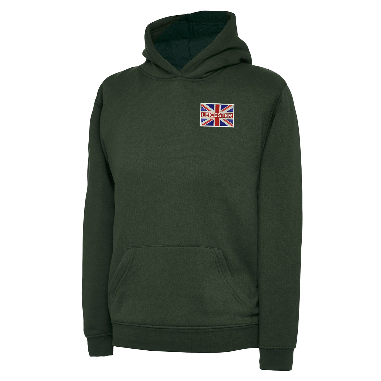 Leicester Coloured Union Jack Embroidered Children's Hoodie