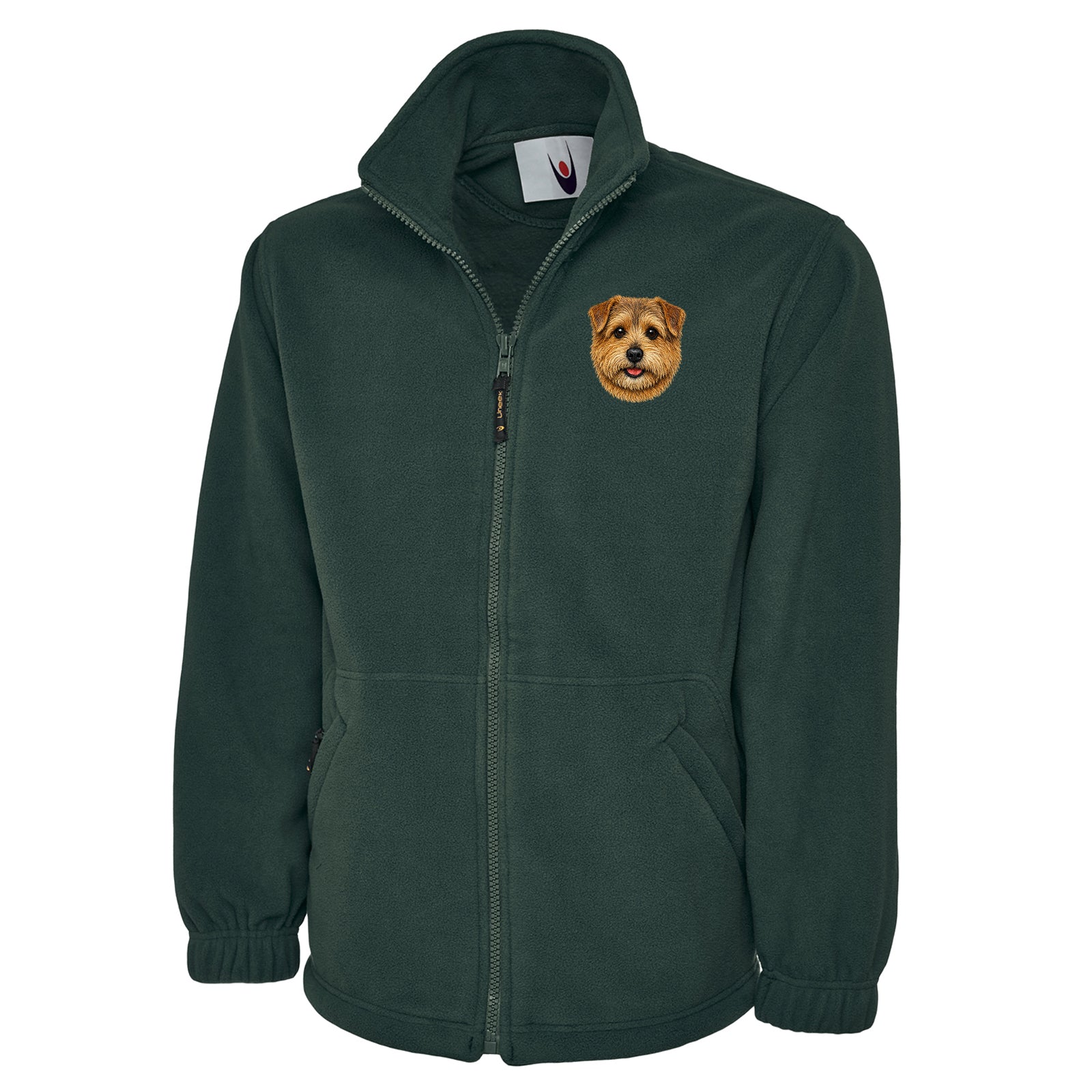 Norfolk Terrier Dog Face Fleece Jacket