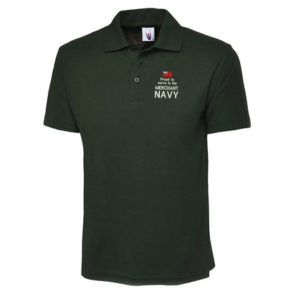 Proud to Serve in The Merchant Navy Embroidered Classic Polo Shirt