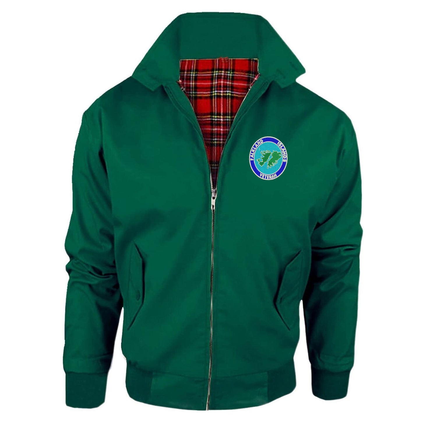 Falkland Islands Veteran Embroidered Classic Harrington Jacket