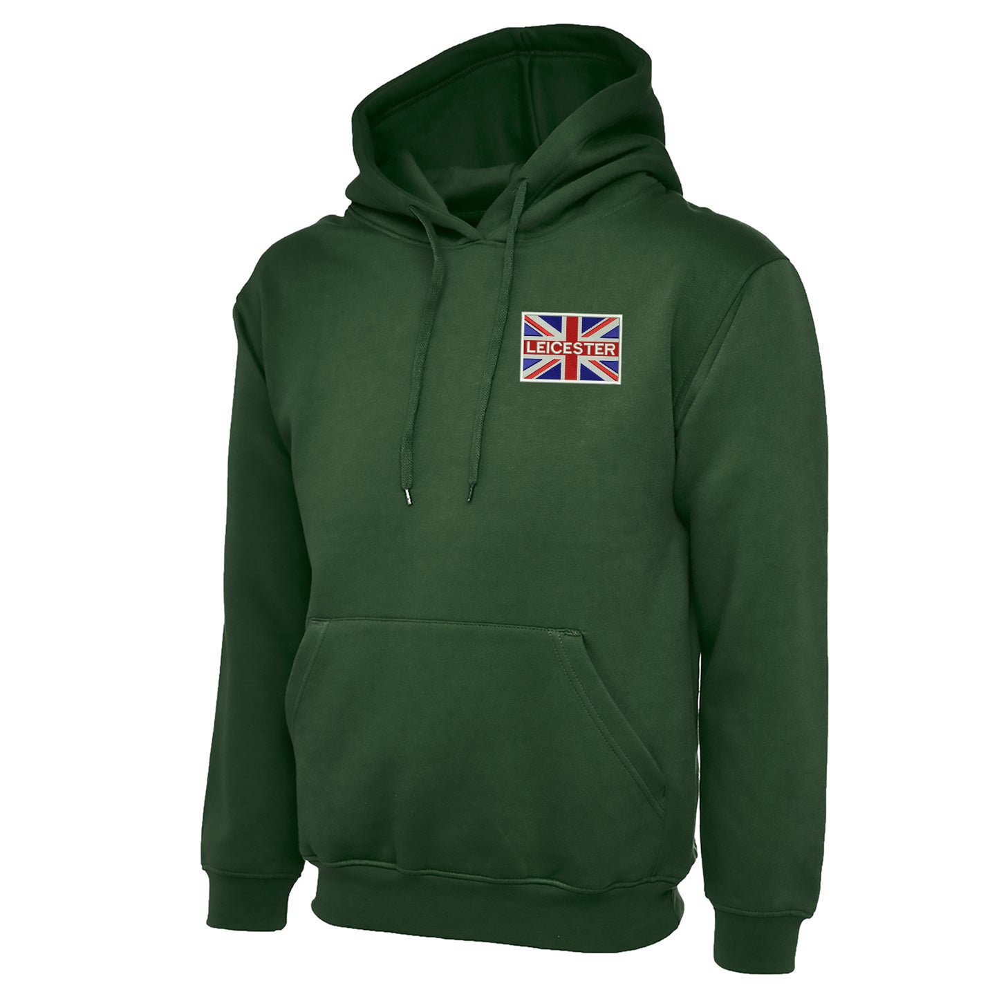 Leicester Coloured Union Jack Embroidered Hoodie